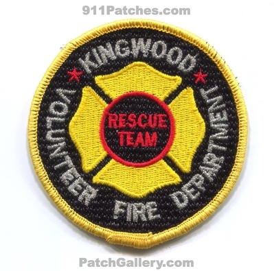 Kingwood Volunteer Fire Department Rescue Team Patch (Texas)
Scan By: PatchGallery.com
Keywords: vol. dept.