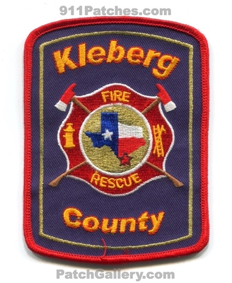 Kleberg County Fire Rescue Department Patch (Texas)
Scan By: PatchGallery.com
Keywords: co. dept.