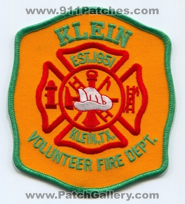Klein Volunteer Fire Department Patch (Texas)
Scan By: PatchGallery.com
Keywords: vol. dept. tx.