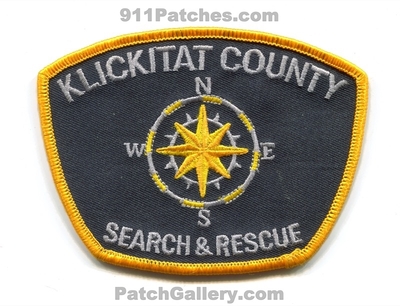 Klickitat County Search and Rescue SAR Patch (Washington)
Scan By: PatchGallery.com
Keywords: co. sheriffs police department dept. office ems &