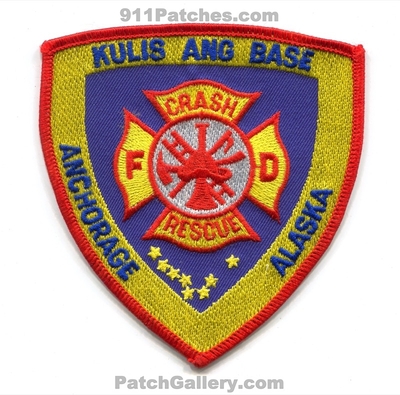 Kulis Air National Guard ANG Base Fire Department Crash Rescue USAF Military Anchorage Patch (Alaska)
Scan By: PatchGallery.com
Keywords: dept. cfr arff