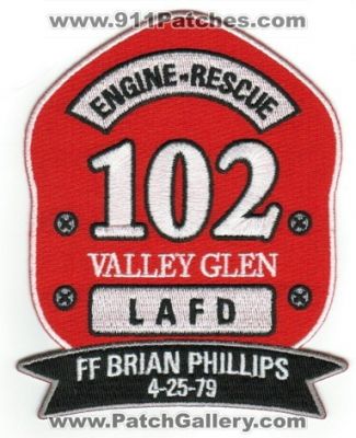 Los Angeles City Fire Department Station 102 (California)
Thanks to Paul Howard for this scan. 
Keywords: lafd engine rescue valley glen ff brian phillips 4-25-79 l.a.f.d.