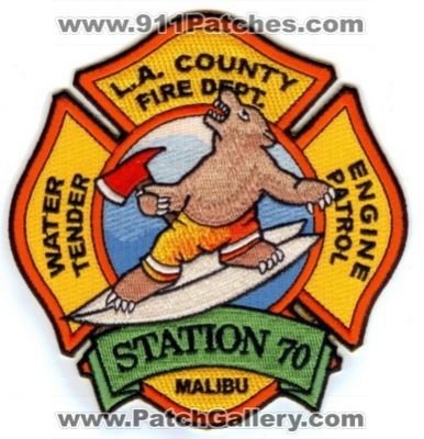 Los Angeles County Fire Department Station 70 (California)
Thanks to Paul Howard for this scan.
Keywords: la l.a. co. fd f.d. dept. water tender engine patrol malibu