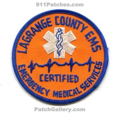 LaGrange County Emergency Medical Services EMS Certified Patch (Indiana)
Scan By: PatchGallery.com
Keywords: co. ambulance