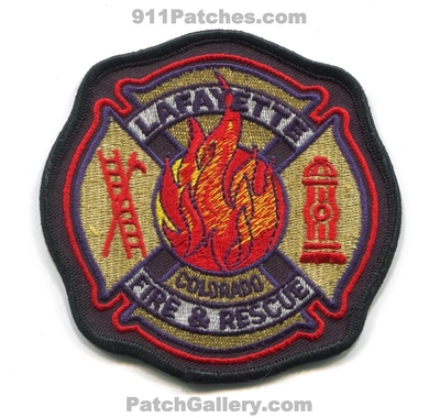 Lafayette Fire and Rescue Department Patch (Colorado)
[b]Scan From: Our Collection[/b]
Keywords: & dept.