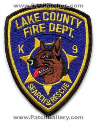 Lake County Fire Department Search and Rescue K9 (Florida)
Scan By: PatchGallery.com
Keywords: dept. k-9 & sar