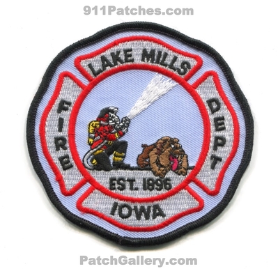 Lake Mills Fire Department Patch (Iowa)
Scan By: PatchGallery.com
Keywords: dept. est. 1896