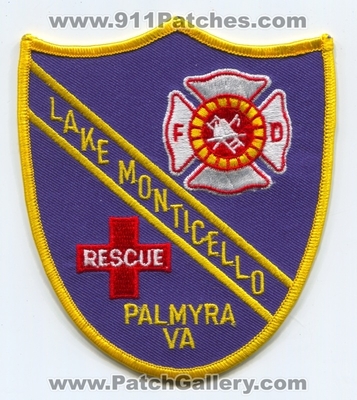 Lake Monticello Fire Department Rescue Palmyra Patch (Virginia)
Scan By: PatchGallery.com
Keywords: dept. fd va