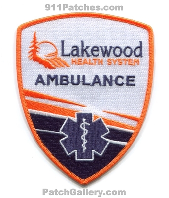 Lakewood Health System Ambulance EMS Patch (Minnesota)
Scan By: PatchGallery.com
[b]Patch Made By: 911Patches.com[/b]
Keywords: emergency medical services emt paramedic hospital