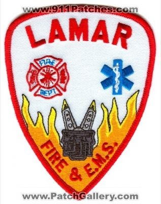 Lamar Fire And EMS Patch (Colorado)
[b]Scan From: Our Collection[/b]
Keywords: & e.m.s. dept department