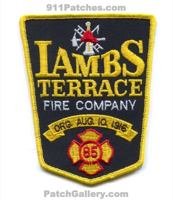 Lambs Terrace Fire Company 85 Patch (New Jersey)
Scan By: PatchGallery.com
Keywords: co. department dept. org. aug. 10, 1916