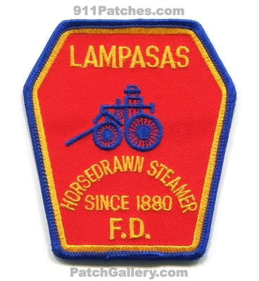 Lampasas Fire Department Patch (Texas)
Scan By: PatchGallery.com
Keywords: dept. horsedrawn steamer since 1880
