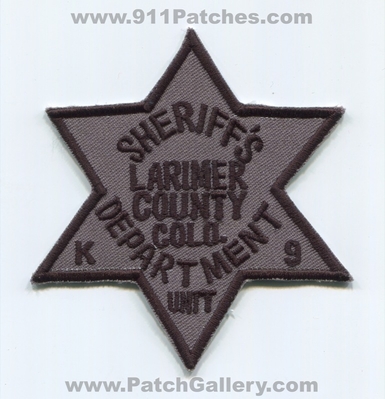 Larimer County Sheriffs Department K-9 Unit Patch (Colorado)
Scan By: PatchGallery.com
Keywords: co. dept. k9 colo.