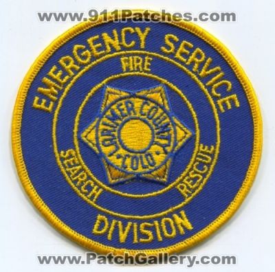 Larimer County Emergency Service Division Patch (Colorado)
[b]Scan From: Our Collection[/b]
Keywords: co. fire search rescue