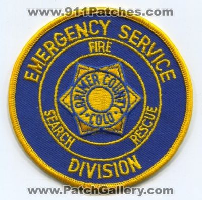 Larimer County Emergency Service Division Patch (Colorado)
[b]Scan From: Our Collection[/b]
Keywords: co. fire search rescue