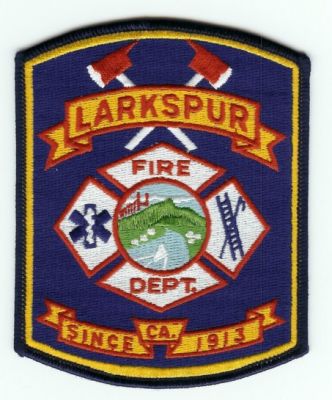 Larkspur Fire Department (California)
Thanks to PaulsFirePatches.com for this scan.
Keywords: dept