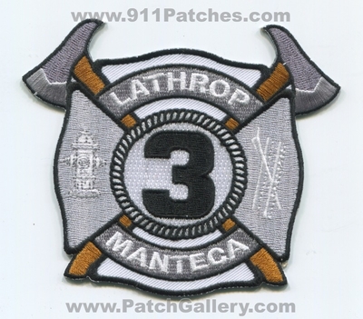 Lathrop Manteca Fire Department 3 Patch (California)
Scan By: PatchGallery.com
Keywords: dept.