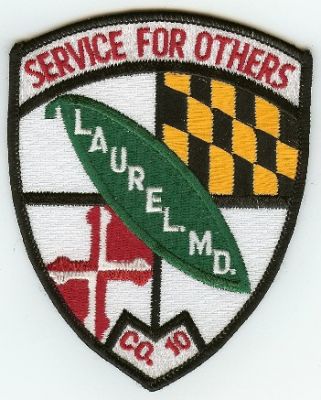 Laurel Fire Co 10
Thanks to PaulsFirePatches.com for this scan.
Keywords: maryland company