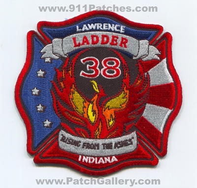 Lawrence Fire Department Ladder 38 Patch (Indiana)
Scan By: PatchGallery.com
Keywords: dept. company co. station rising from the ashes