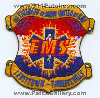 Levittown Fairless Hills EMS Patch (Pennsylvania)
Scan By: PatchGallery.com
Keywords: 154 155 the strength of many united as one