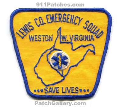 Lewis County Emergency Squad Weston Patch (West Virginia)
Scan By: PatchGallery.com
Keywords: co. ambulance ems save lives