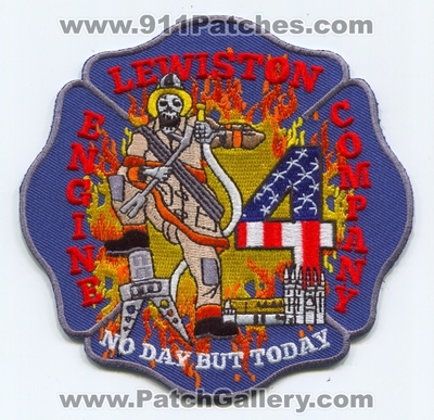 Lewiston Fire Department Engine 4 Patch (Maine)
Scan By: PatchGallery.com
Keywords: Dept. Company Co. Station No Day But Today