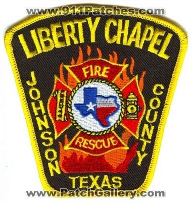 Liberty Chapel Fire Rescue Patch (Texas)
[b]Scan From: Our Collection[/b]
County: Johnson
