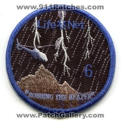 LifeNet 6 Patch (Arizona)
[b]Scan From: Our Collection[/b]
[b]Patch Made By: 911Patches.com[/b]
Keywords: ems air medical helicopter ambulance robbing the reaper