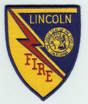 Lincoln Fire
Thanks to PaulsFirePatches.com for this scan.
Keywords: california