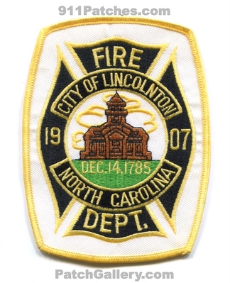Lincolnton Fire Department Patch (North Carolina)
Scan By: PatchGallery.com
Keywords: city of dept. 1907