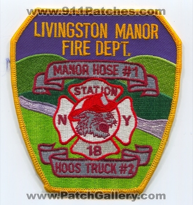Livingston Manor Fire Department Station 18 Manor Hose Number 1 Hoos Truck Number 2 Patch (New York)
Scan By: PatchGallery.com
Keywords: dept. company co. no. #1 #2