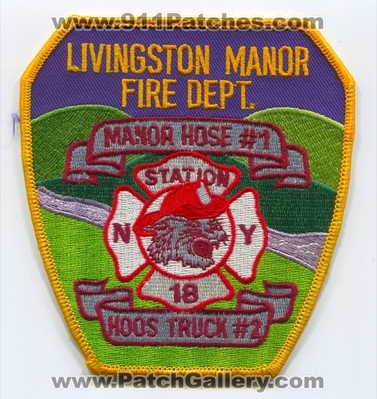 Livingston Manor Fire Department Station 18 Manor Hose Number 1 Hoos Truck Number 2 Patch (New York)
Scan By: PatchGallery.com
Keywords: dept. company co. no. #1 #2
