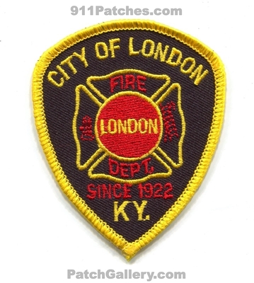 London Fire Department Patch (Kentucky)
Scan By: PatchGallery.com
Keywords: city of dept. since 1922