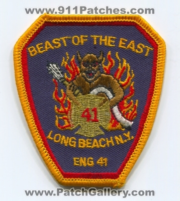 Long Beach Fire Department Engine 41 Patch (New York)
Scan By: PatchGallery.com
Keywords: dept. company co. station beast of the east eng. n.y.