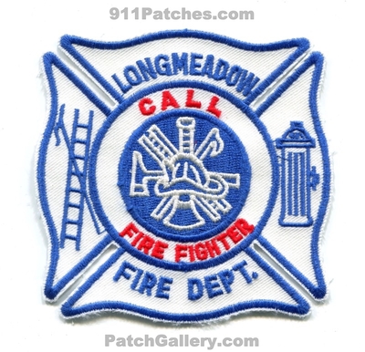 Longmeadow Fire Department Call Firefighter Patch (Massachusetts)
Scan By: PatchGallery.com
Keywords: dept.