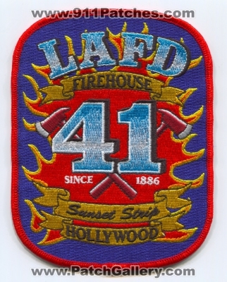 Los Angeles City Fire Department Station 41 Patch (California)
Scan By: PatchGallery.com
Keywords: lafd l.a.f.d. dept. company co. firehouse sunset strip hollywood