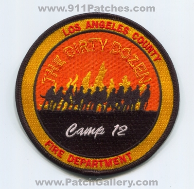 Los Angeles County Fire Department Camp 12 Patch (California)
Scan By: PatchGallery.com
Keywords: LACoFD L.A.Co.F.D. Dept. Forest Wildfire Wildland The Dirty Dozen
