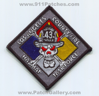 Los Angeles County Fire Department HazMat Task Force 43 Patch (California)
Scan By: PatchGallery.com
Keywords: LACoFD L.A.CoF.D. Co. Dept. Haz-Mat Hazardous Materials Company Co. Station Skull