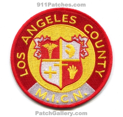 Los Angeles County Emergency Medical Services EMS MICN Patch (California)
Scan By: PatchGallery.com
[b]Patch Made By: 911Patches.com[/b]
Keywords: co. of medical intensive care nurse m.i.c.n. ambulance