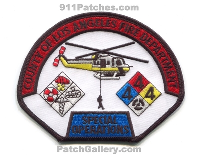 Los Angeles County Fire Department Special Operations Patch (California)
Scan By: PatchGallery.com
Keywords: co. of dept. lacofd l.a.co.f.d. company station hazmat haz-mat air aviation helicopter rescue
