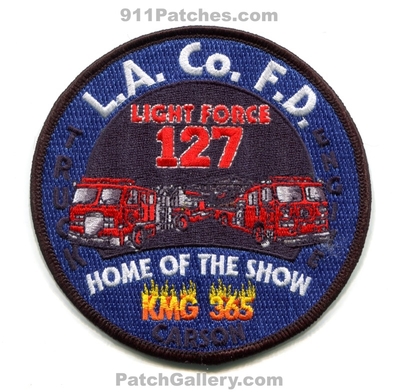 Los Angeles County Fire Department Station 127 Patch (California)
Scan By: PatchGallery.com
Keywords: Co. of Dept. LACoFD L.A.Co.F.D. Engine Truck Light Force Company Home of the Show - KMG 365