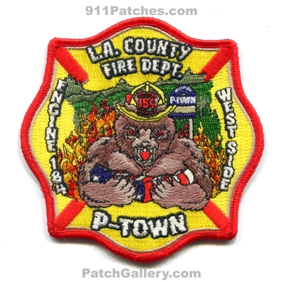 Los Angeles County Fire Department Station 184 Patch (California)
Scan By: PatchGallery.com
Keywords: co. of dept. lacofd l.a.co.f.d. engine west side p-town bear