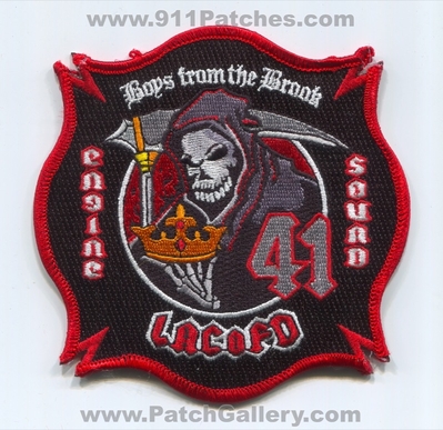 Los Angeles County Fire Department Station 41 Engine Squad Patch (California)
Scan By: PatchGallery.com
Keywords: LACoFD L.A.Co.F.D. Dept. Company Co. Boys from the Brook - Skull