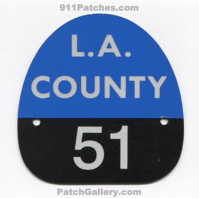 Los Angeles County Fire Department Station 51 TV Show (California) (Helmet Front)
Scan By: PatchGallery.com
Keywords: lacofd l.a.co.f.d.