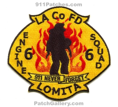 Los Angeles County Fire Department Station 6 Patch (California)
Scan By: PatchGallery.com
Keywords: co. of dept. lacofd l.a.co.f.d. engine squad company lomita 911 never forget