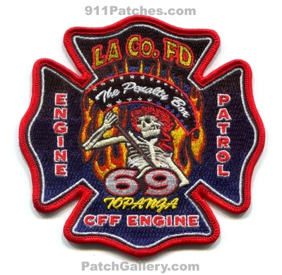 Los Angeles County Fire Department Station 69 Patch (California)
Scan By: PatchGallery.com
Keywords: co. of dept. lacofd l.a.co.f.d. engine patrol cff engine company the penalty box topanga