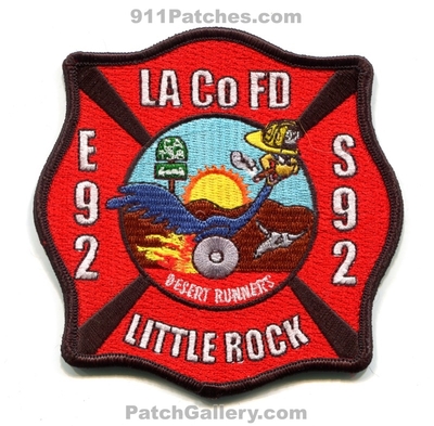 Los Angeles County Fire Department Station 92 Patch (California)
Scan By: PatchGallery.com
Keywords: co. of dept. lacofd l.a.co.f.d. e92 s92 engine squad little rock desert runners