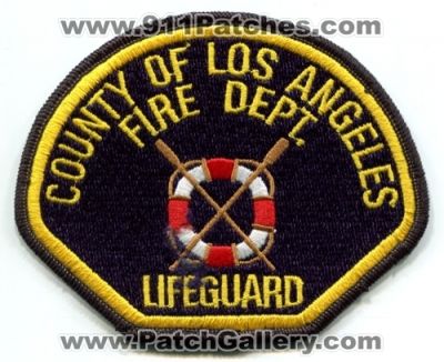 California Los Angeles County CA Lifeguard Fire Dept Patch v1 