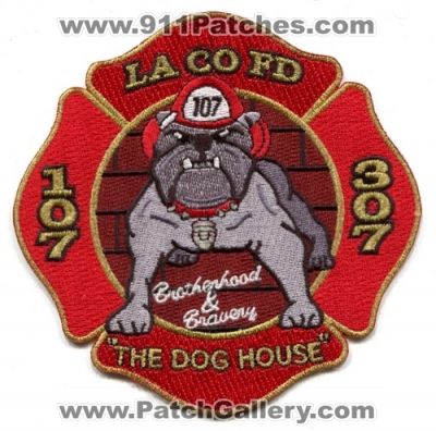 Los Angeles County Fire Department Station 107 Company 307 (California)
Scan By: PatchGallery.com
Keywords: dept. lacofd l.a.co.f.d. brotherhood & bravery the dog house