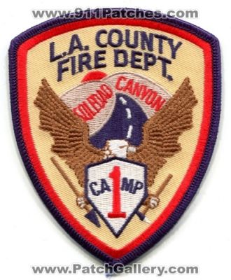 Los Angeles County Fire Department Camp 1 Soledad Canyon Patch (California)
Scan By: PatchGallery.com
Keywords: dept. lacofd l.a.co.f.d. wildland wildfire forest